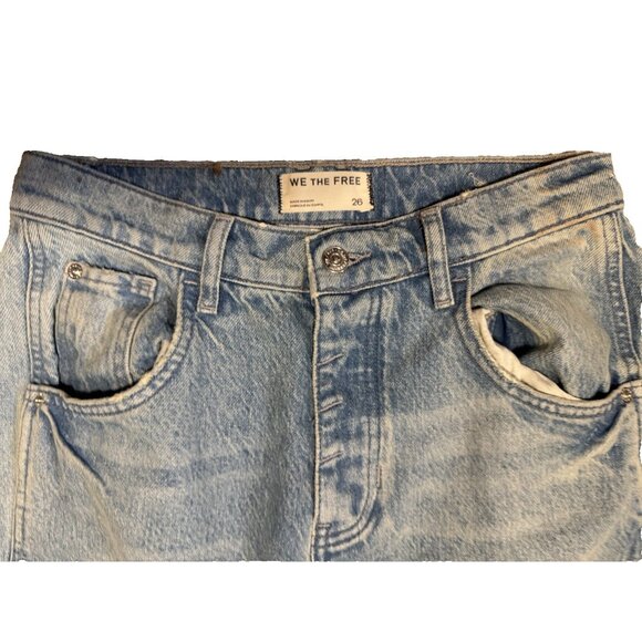 Free People Good Luck Barrel Jeans 26 Ultra Light Wash Denim Distressed NEW - Picture 15 of 15